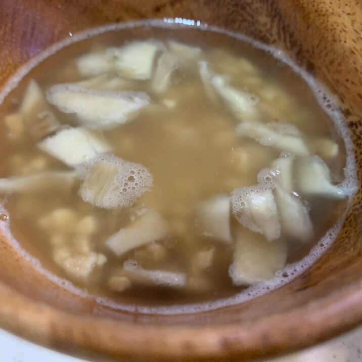 納豆とマイタケの出汁煮